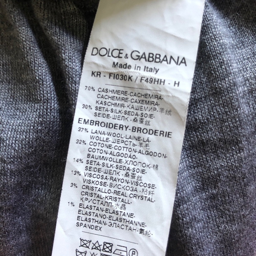 D&G embroidered silk/cashmere knit sweater - Picture 5 of 6
